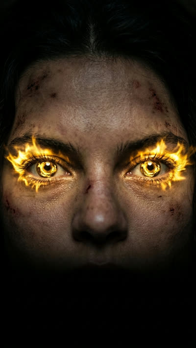 Her eyes ignite gold